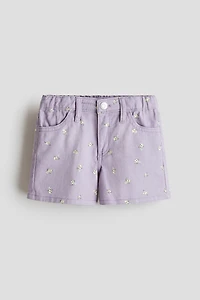 Printed Cotton Twill Shorts