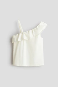 Asymmetric Ruffle-Trimmed Top