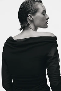 One-Shoulder Mesh Top