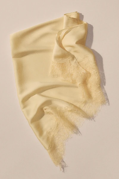 Lace-Trimmed Triangle Scarf