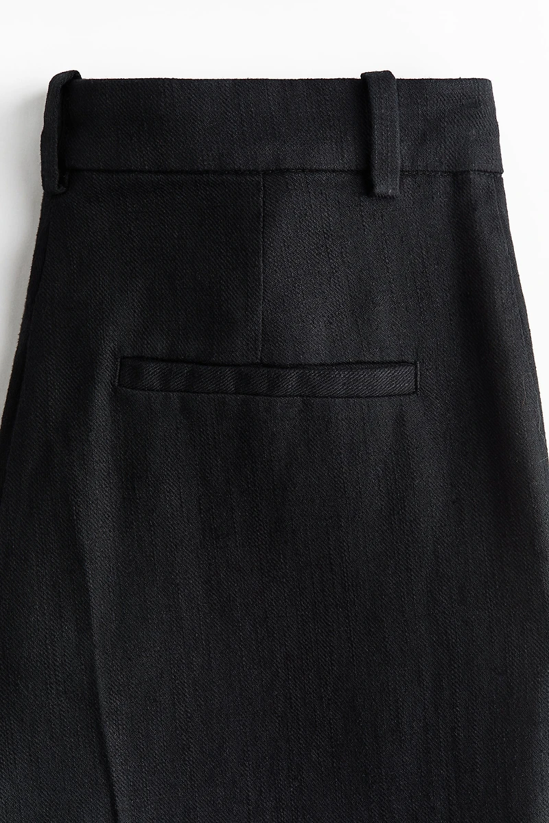 Linen-Blend Dress Pants