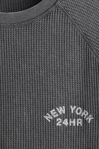 Regular-Fit Waffled Long-Sleeved Shirt