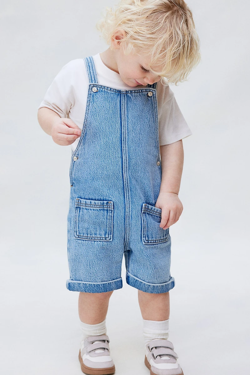 Denim Overall Shorts