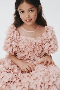 Robe avec appliqués floraux