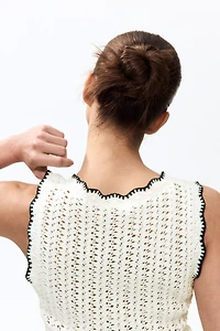 Robe de plage en tricot pointelle