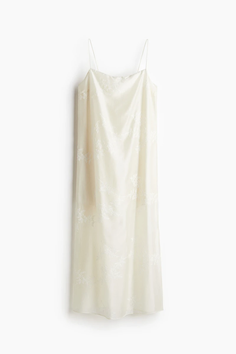 Embroidered slip dress