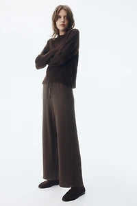 Wide-Leg Rib-Knit Pants