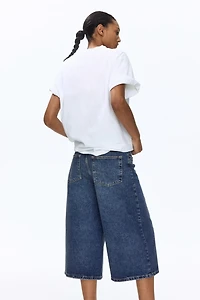Wide-Leg Regular-Waist Culotte Jeans
