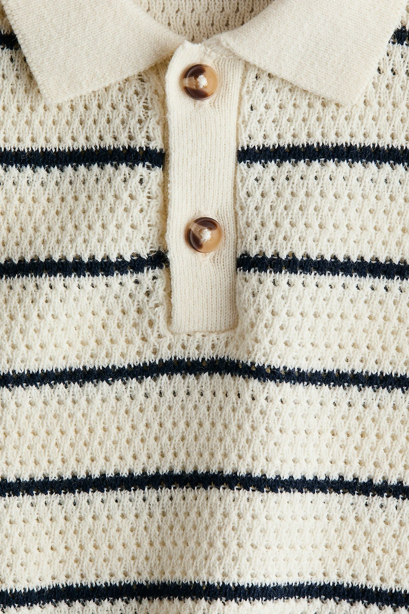 Polo en tricot pointelle