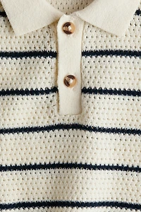 Polo en tricot pointelle