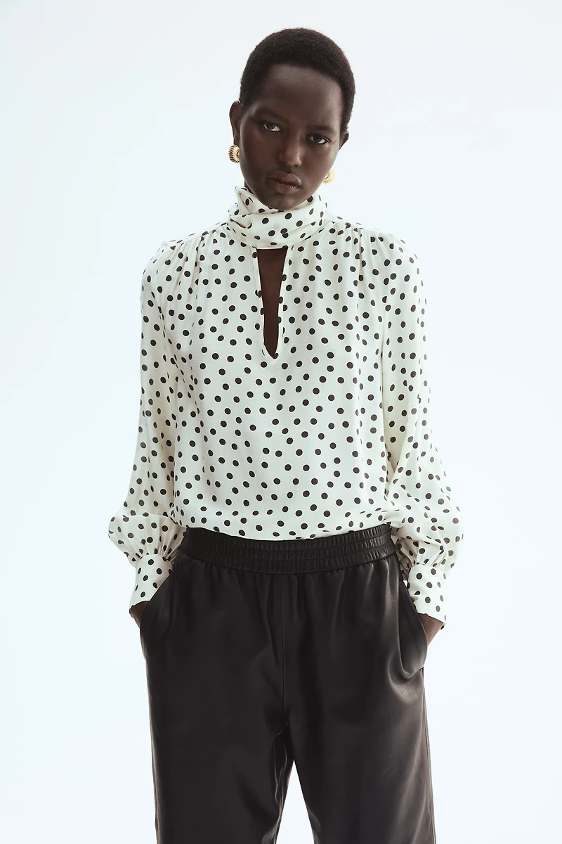 Tie-Neck Chiffon Blouse