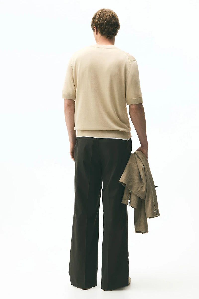 Regular-Fit Fine-Knit V-Neck T-Shirt