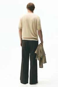 Regular-Fit Fine-Knit V-Neck T-Shirt