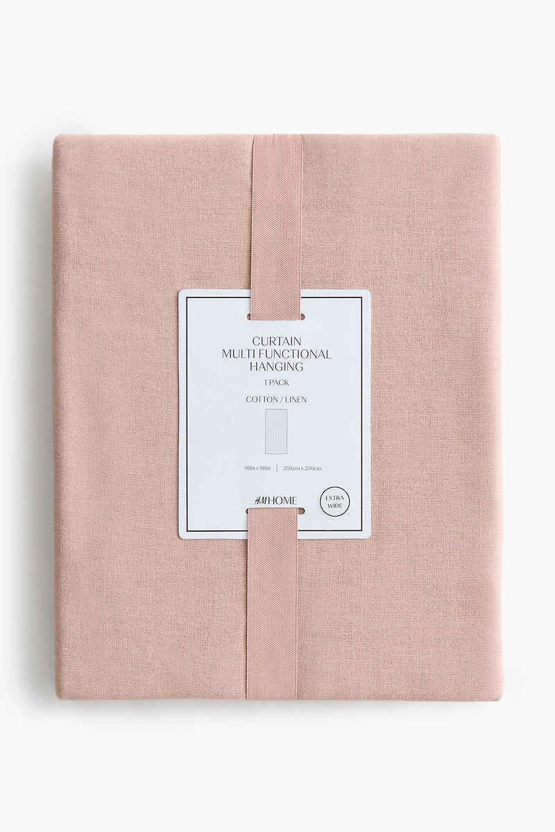 1-Pack Wide Linen-Blend Curtain Panel