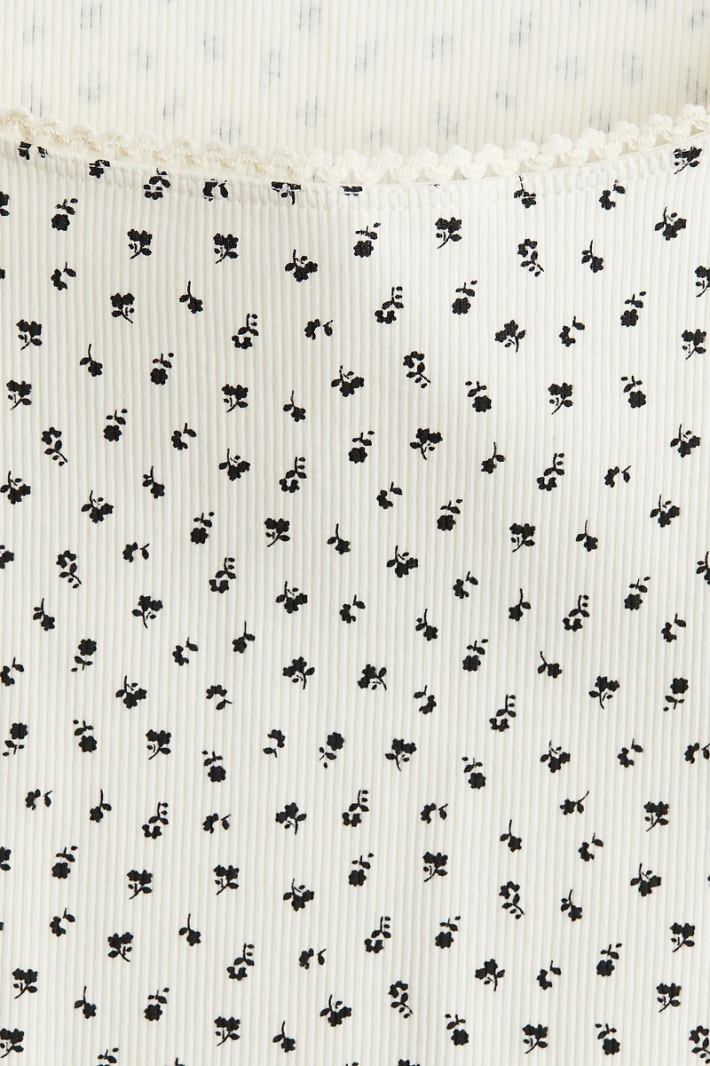 Picot-Trimmed Cotton Top