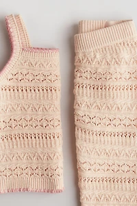 2-Piece Crochet-Look Cotton Set