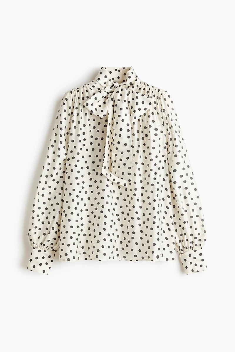 Tie-Neck Chiffon Blouse