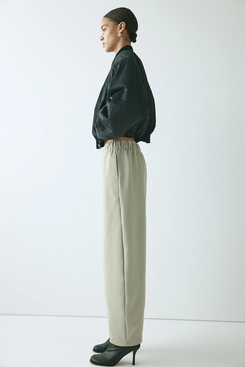 Barrel-Leg Ponte Pants