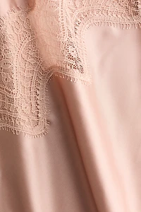 Lace-Trimmed Satin Camisole Top