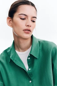 Linen-Blend Shirt