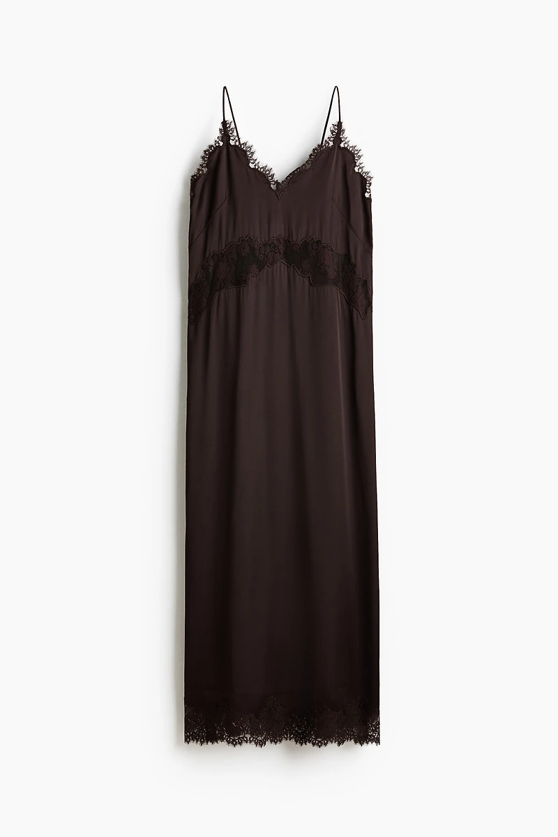 Lace-Trimmed Slip Dress