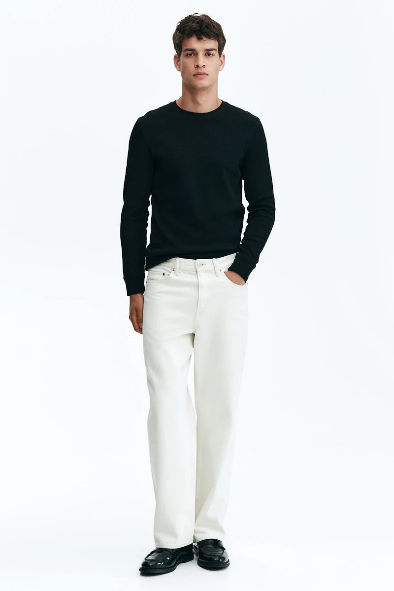 Slim Fit Waffled Jersey Shirt