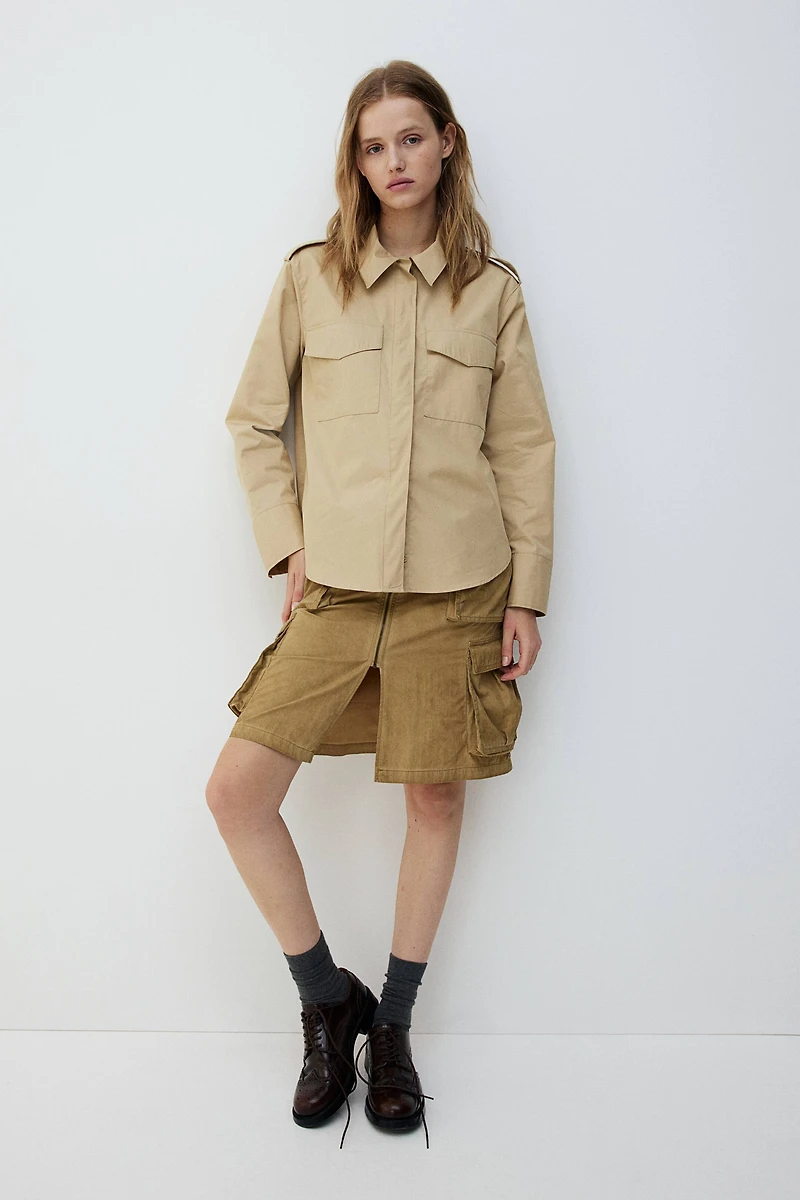 Chemise cargo en sergé