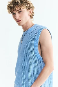 Regular-Fit Open-Knit Sweater Vest