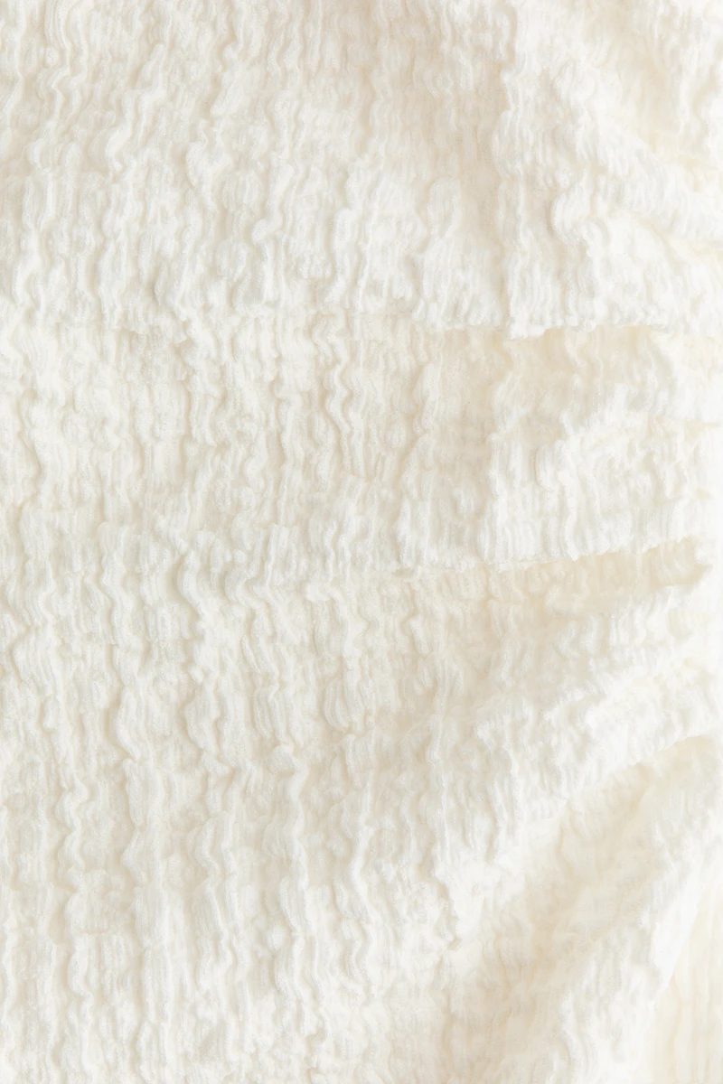 Crinkled Boat-Neck Dress