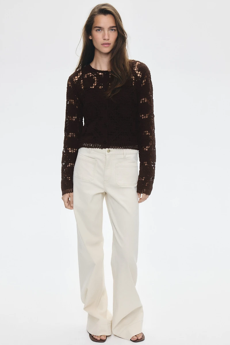 Crochet-Look Cardigan