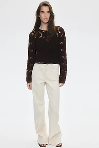 Crochet-Look Cardigan