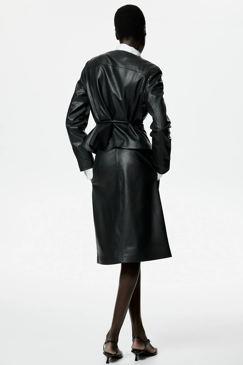 Coated Peplum Jacket