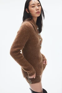 Mohair-Blend Sweater with Collar