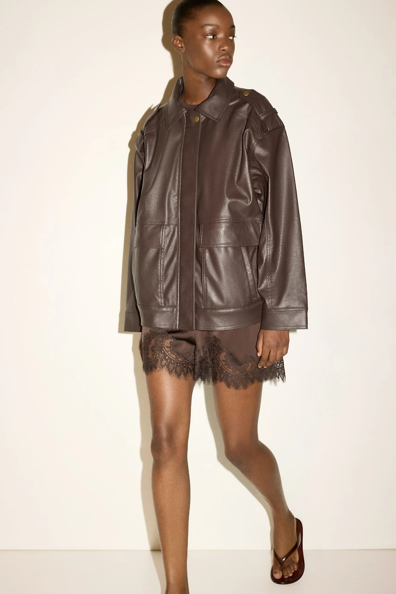 Coated Biker Jacket