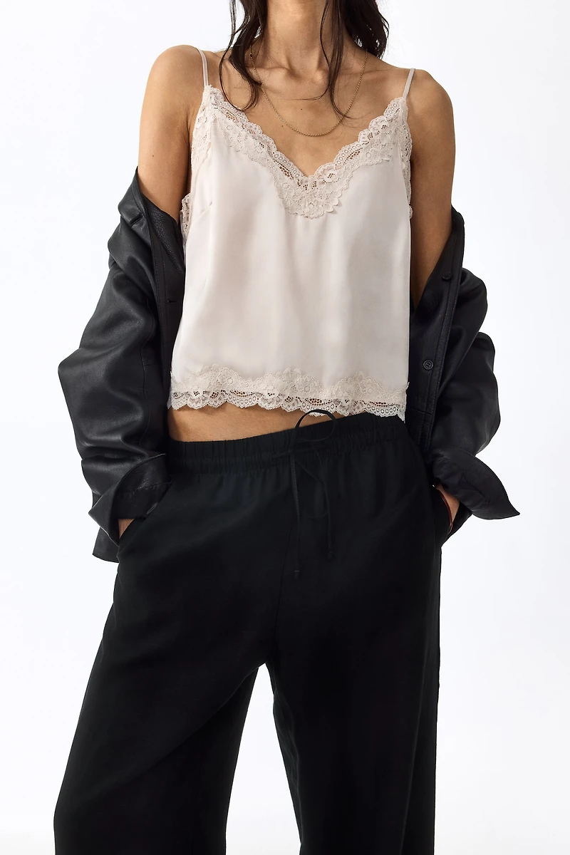 Linen-Blend Pants