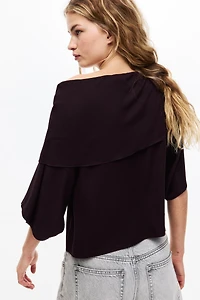 Cape-Detail Jersey Top