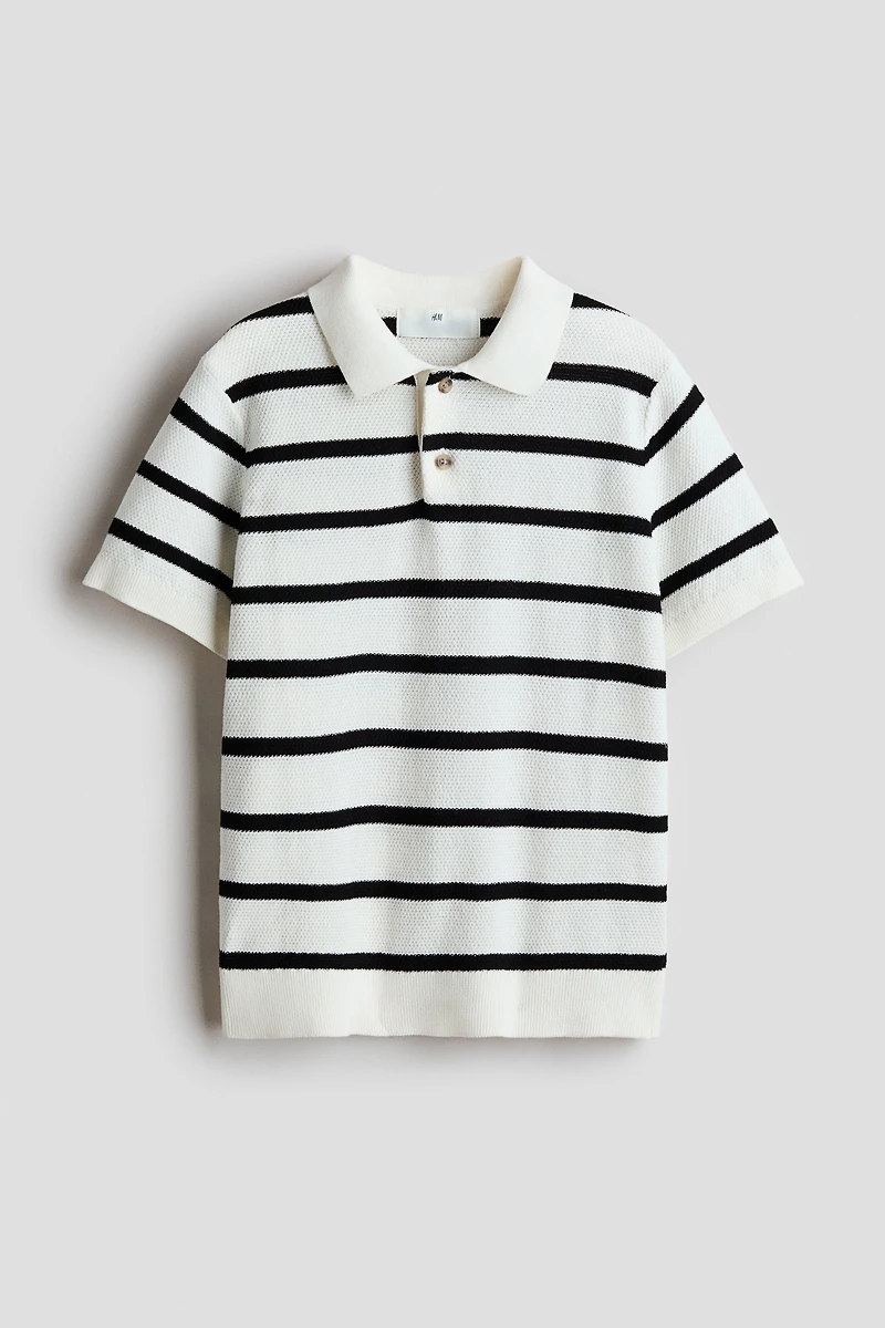 Waffle-Knit Polo Shirt