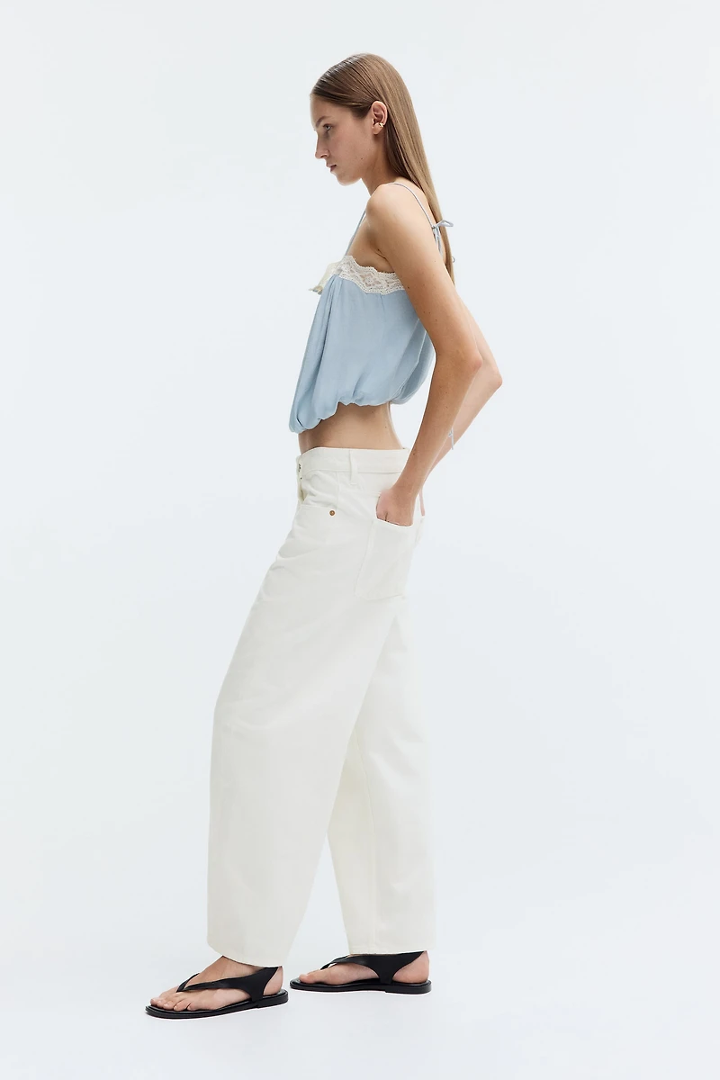 Barrel Regular Waist Ankle Jeans