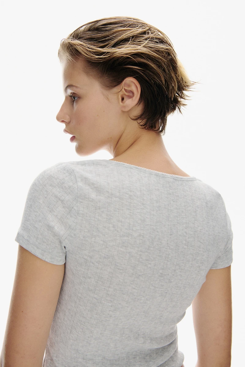 Picot-Trimmed T-Shirt