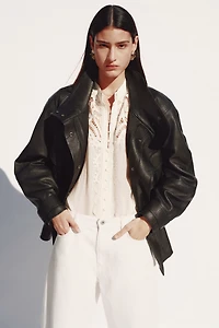 Blouse avec empiècement en dentelle