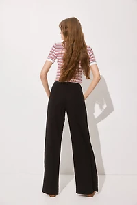 Wide-Leg Linen-Blend Pants