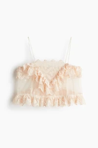 Ruffled Lace Strappy Top