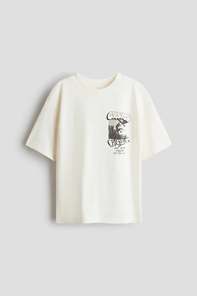 T-shirt en coton avec motifs imprimés