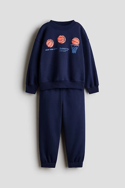 2-Piece Printed Sweatshirt and Joggers Set