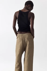Straight-Leg Drawstring Pants