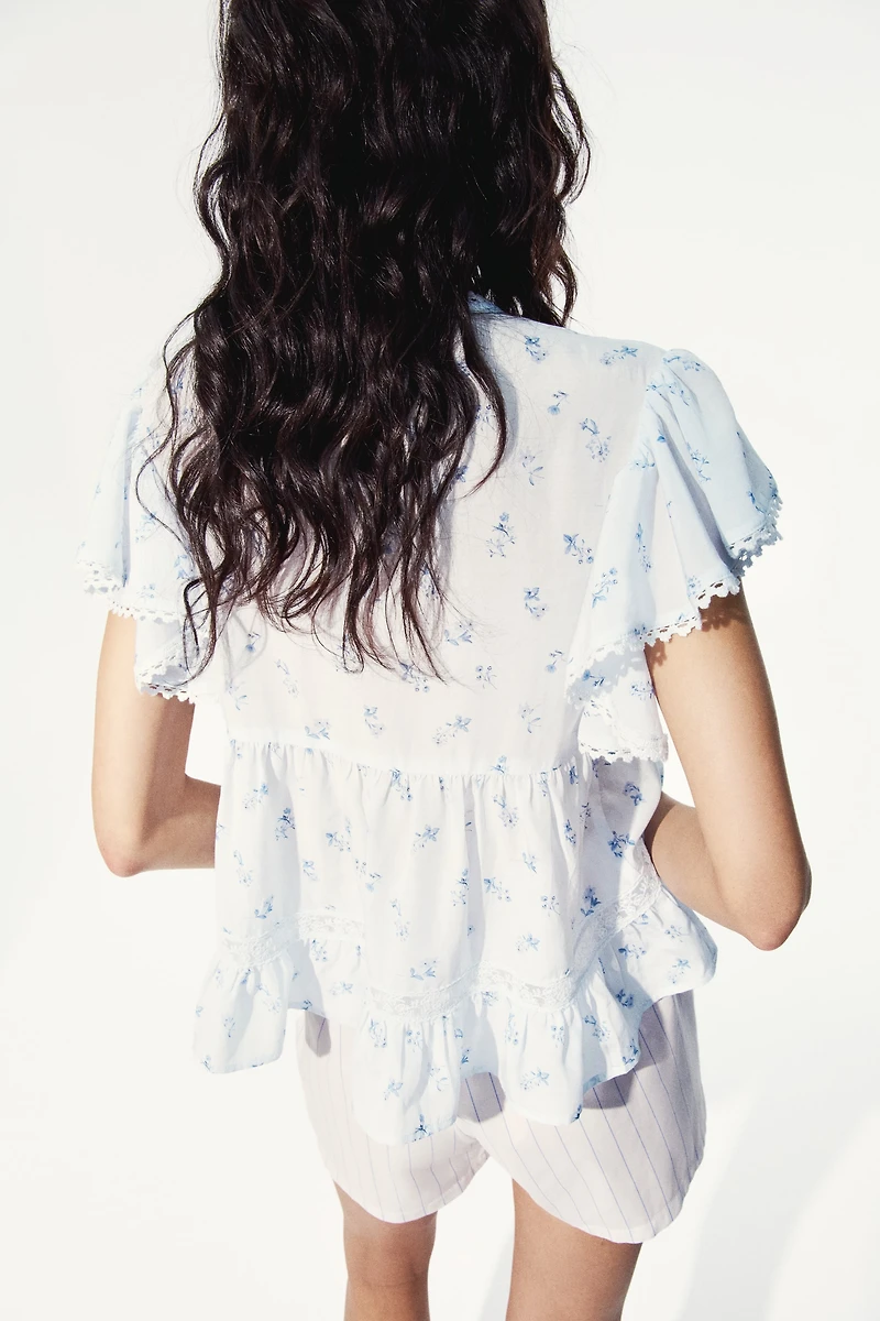 Lace-Inset Blouse