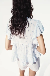 Lace-Inset Blouse