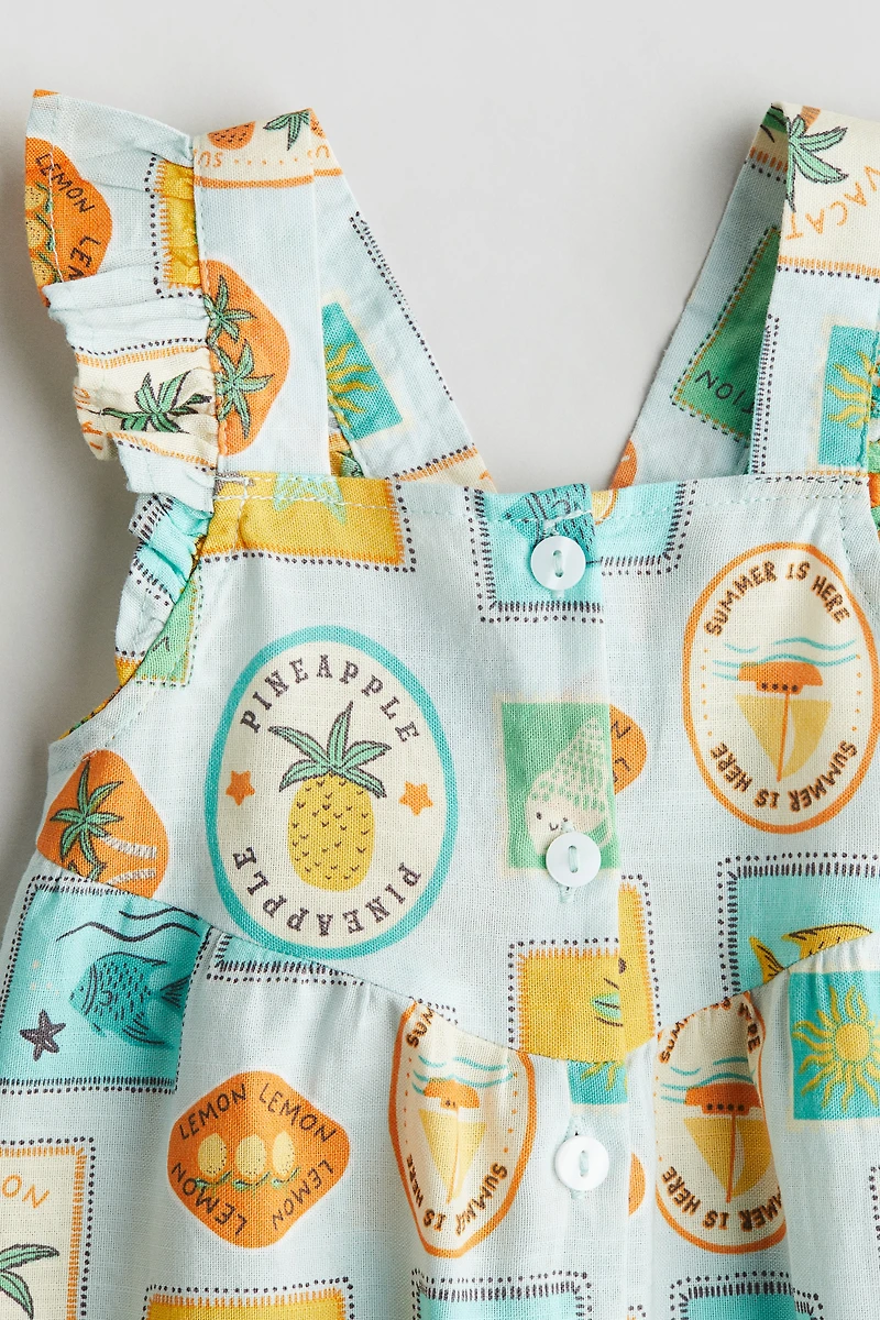 Ruffle-trimmed Cotton Dress