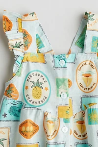 Ruffle-trimmed Cotton Dress