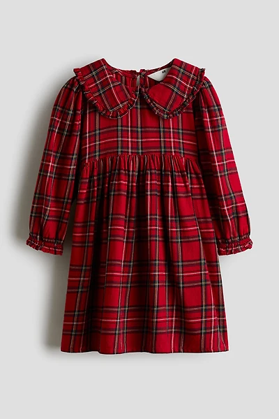 Flannel Dress with Collar